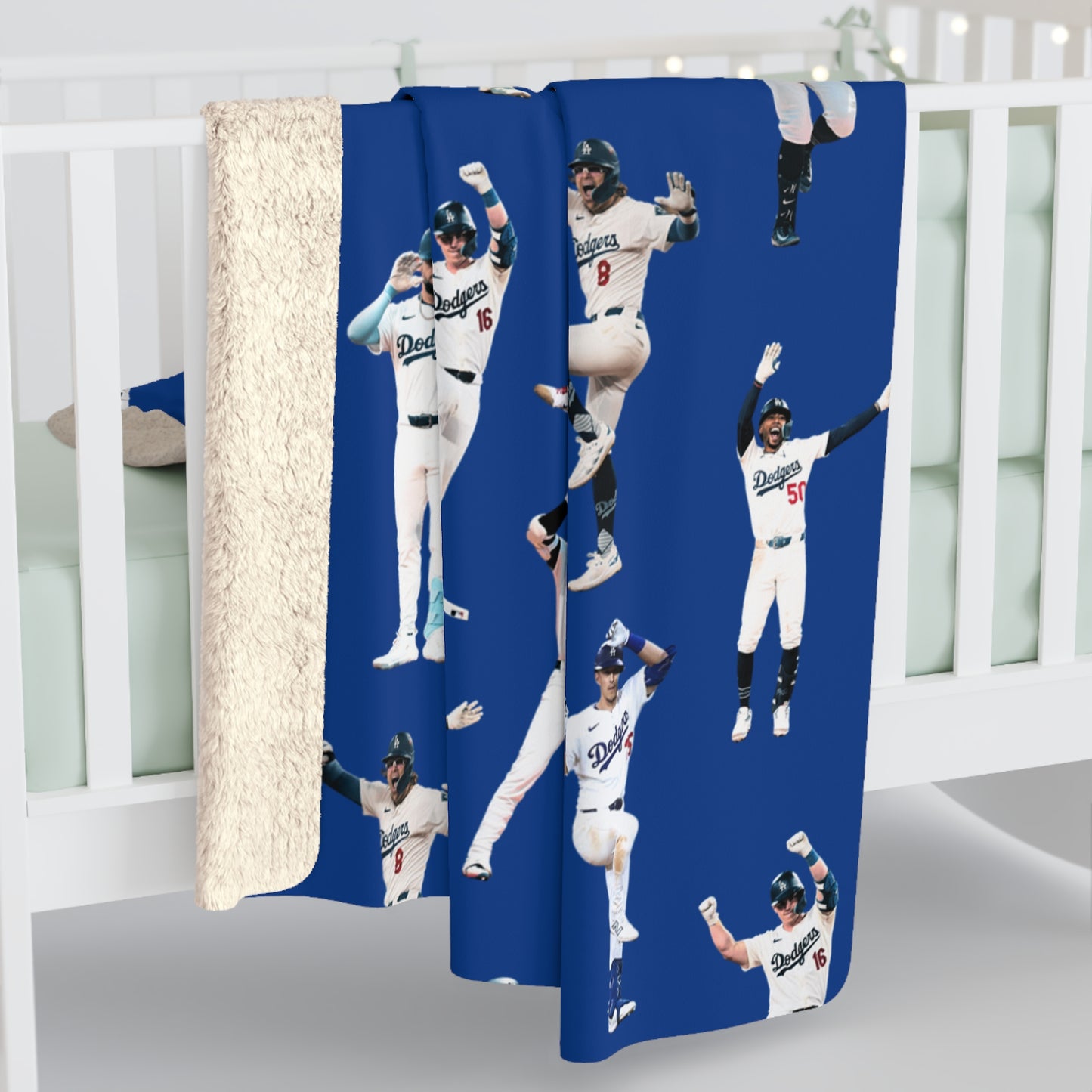 Dodgers World Champions Sherpa Fleece Blanket — Celebration Dance Design