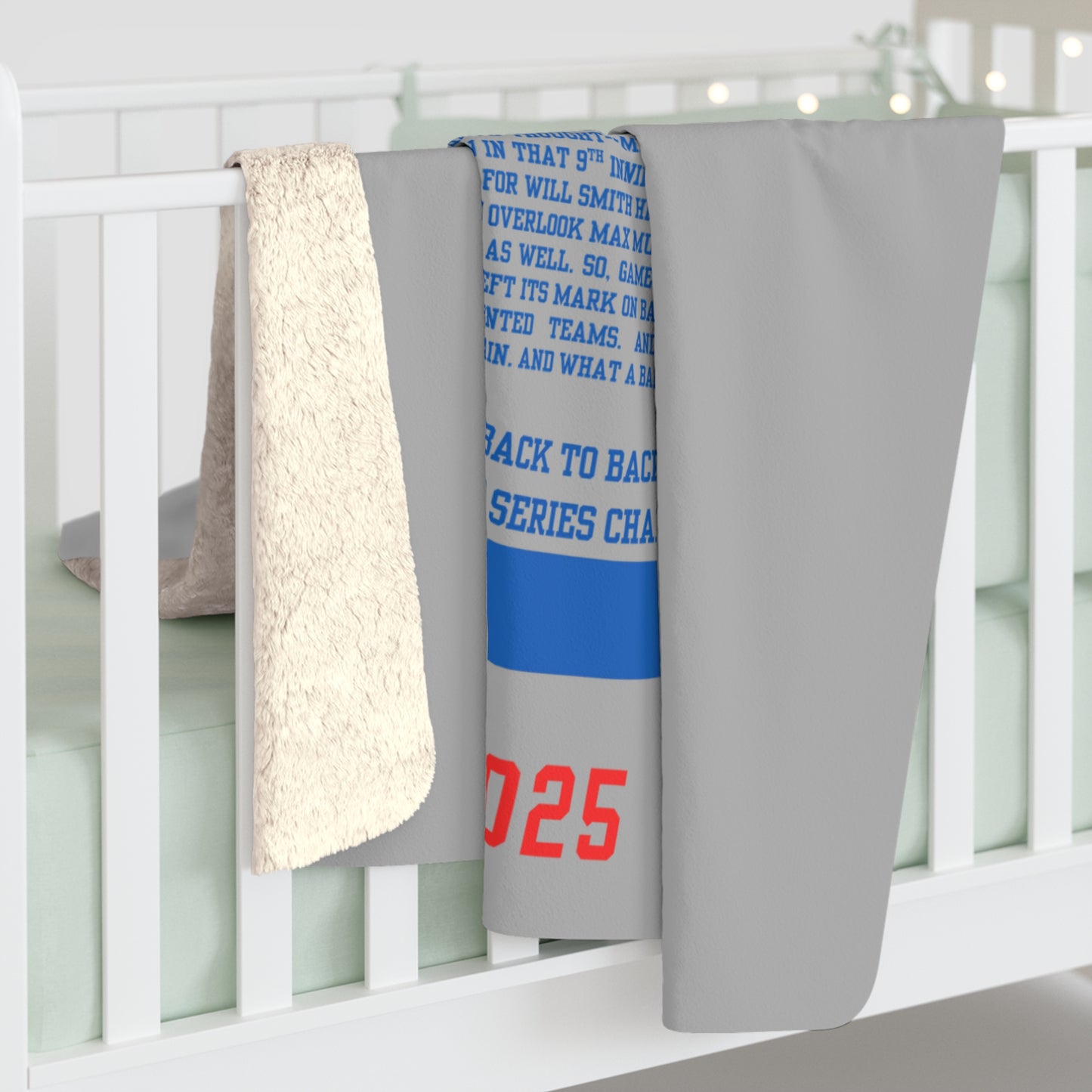 Grey World Series Trophy Sherpa Fleece Blanket — "Last Call" Design