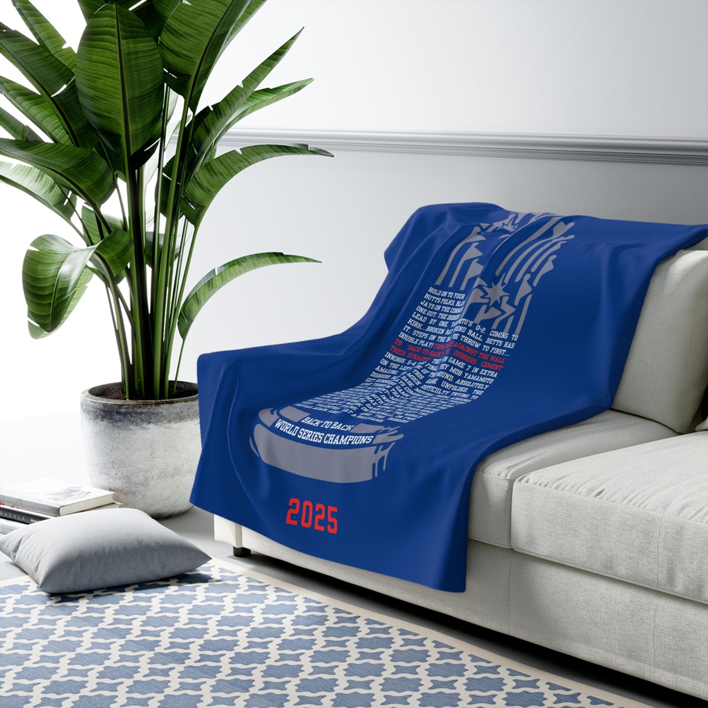 World Series Trophy Sherpa Fleece Blanket — "Last Call" Design
