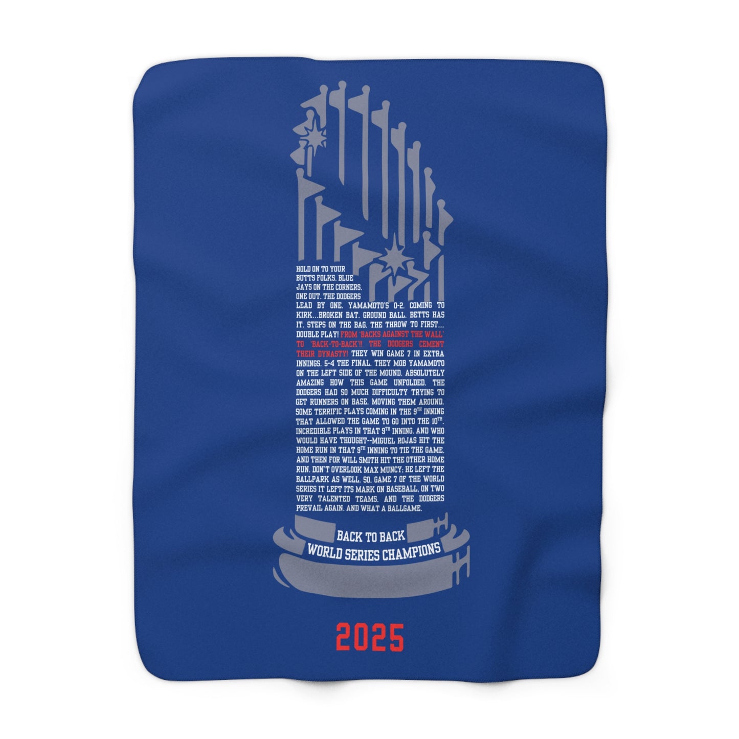 World Series Trophy Sherpa Fleece Blanket — "Last Call" Design
