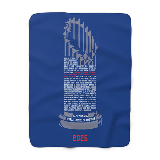 World Series Trophy Sherpa Fleece Blanket — "Last Call" Design