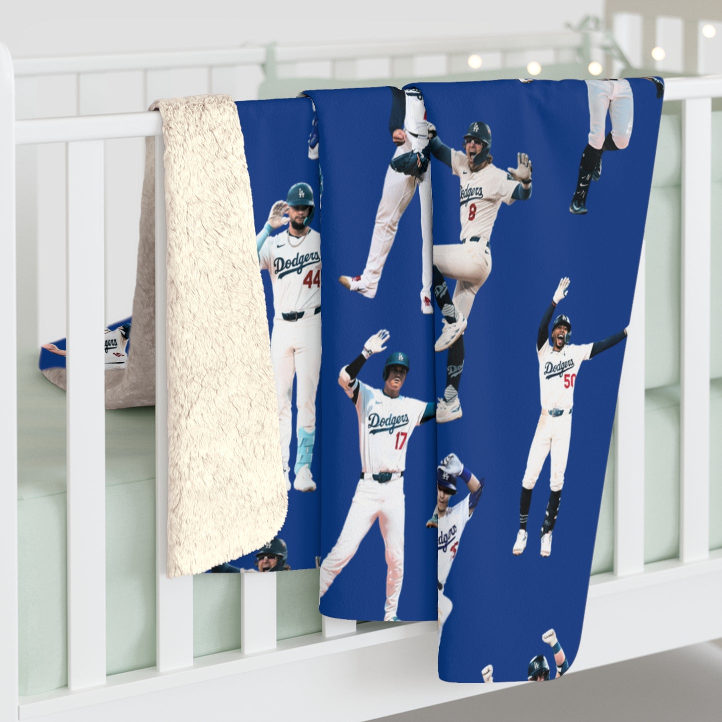 Dodgers World Champions Sherpa Fleece Blanket — Celebration Dance Design