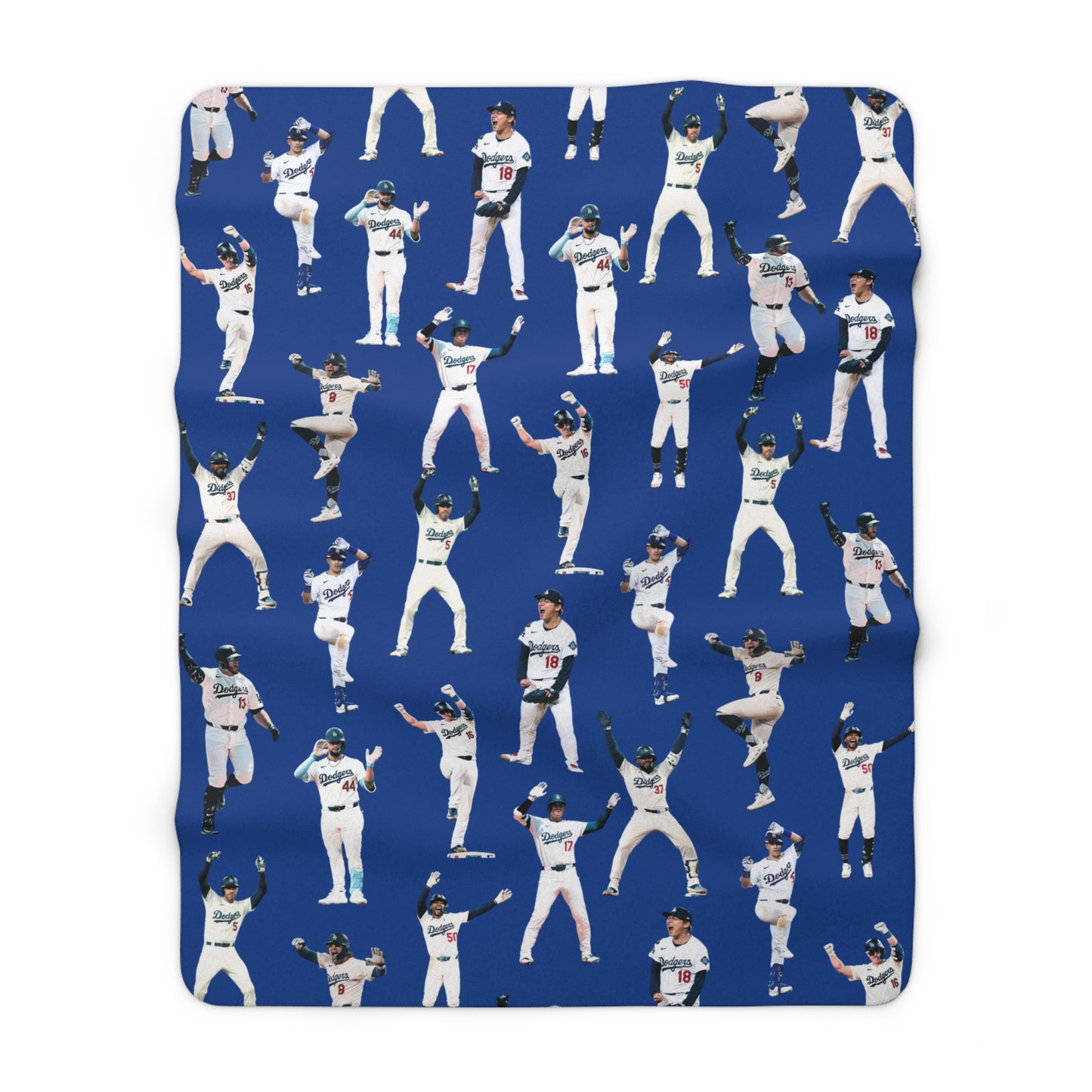 Dodgers World Champions Sherpa Fleece Blanket — Celebration Dance Design