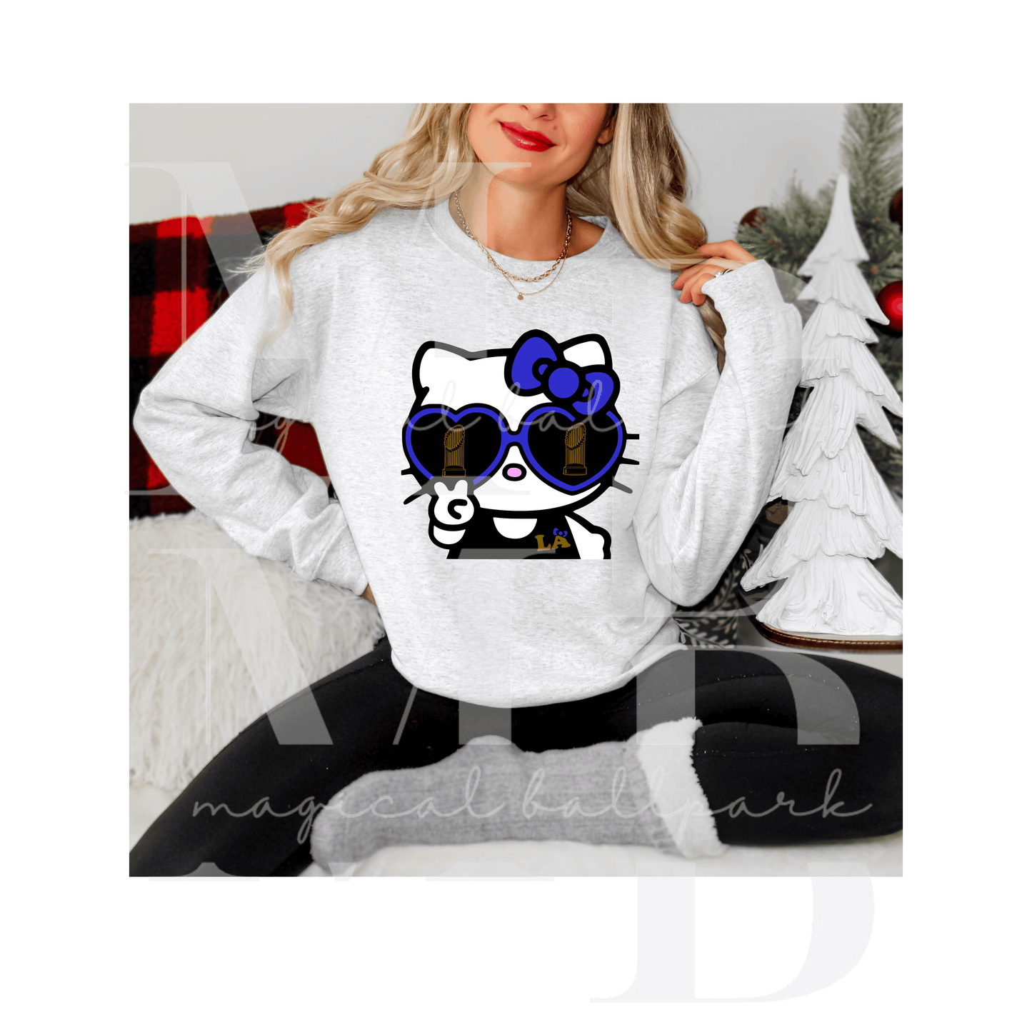 LA Kitty Glasses Crewneck