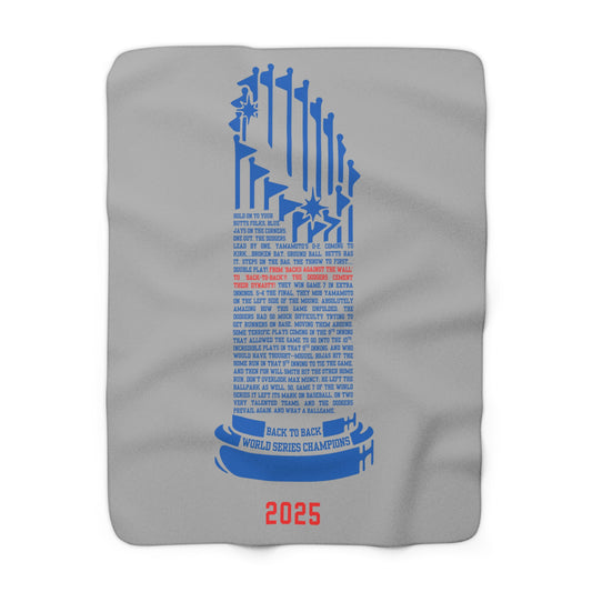 Grey World Series Trophy Sherpa Fleece Blanket — "Last Call" Design