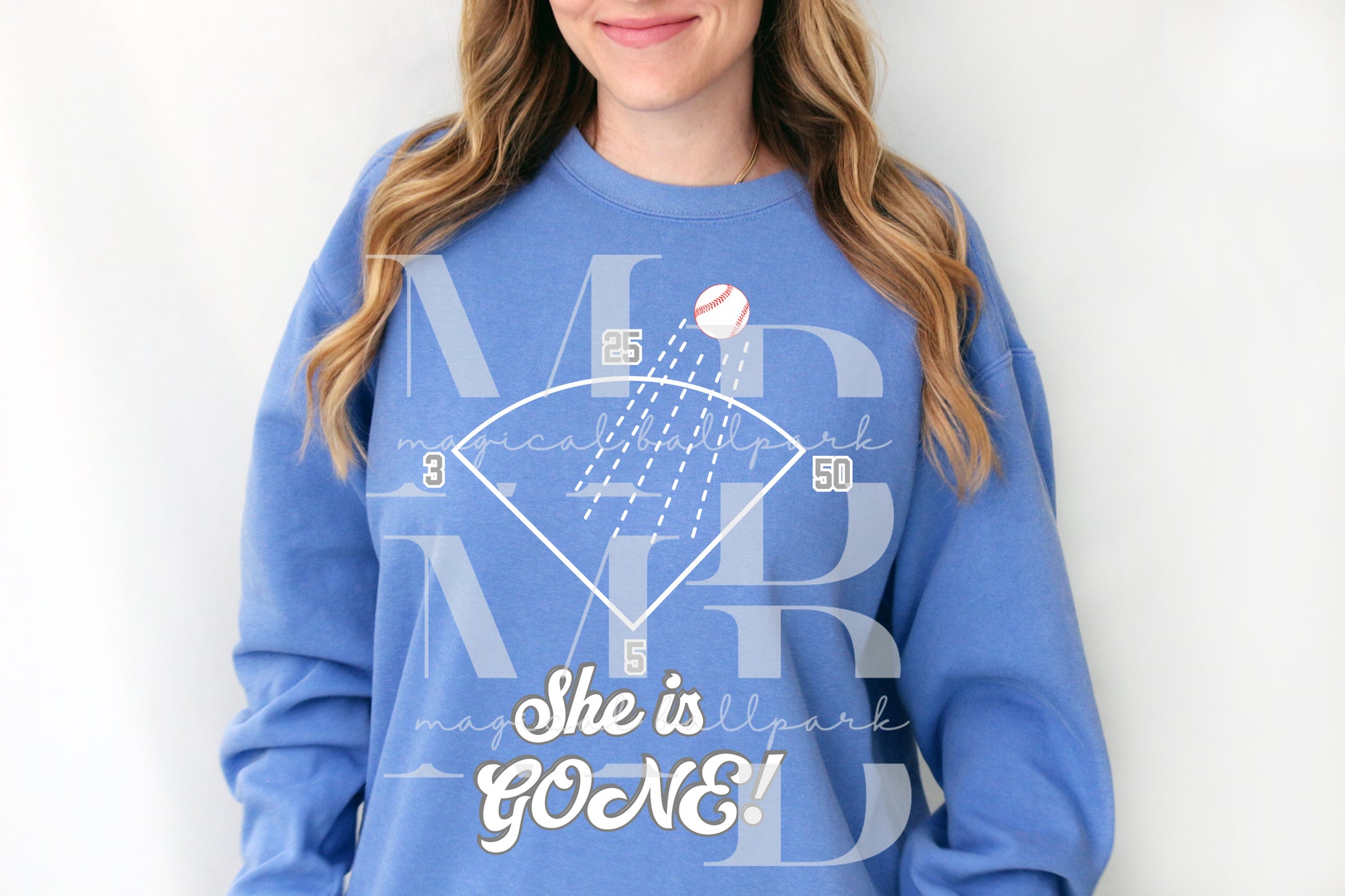 Comfort Colors Flo Blue- this coloring is more accurate than the flat lay for it 